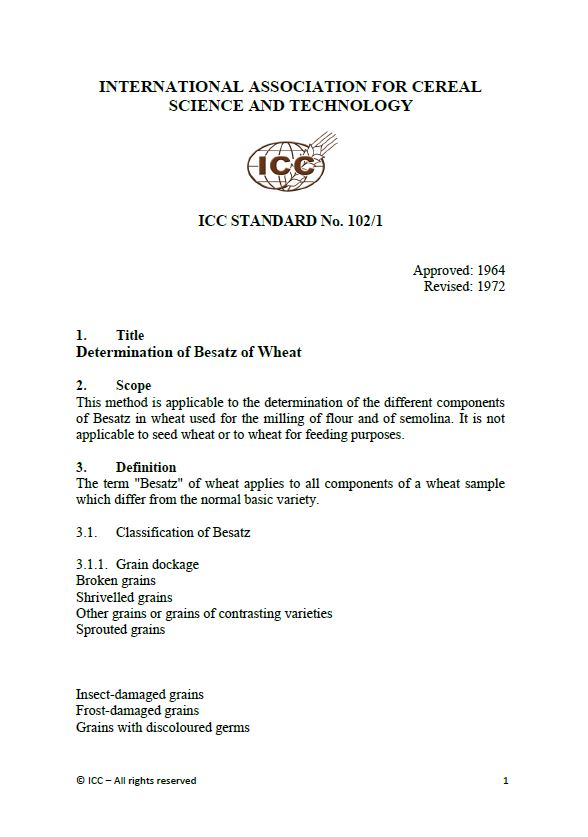 102/1 Determination of Besatz of Wheat [PDF]