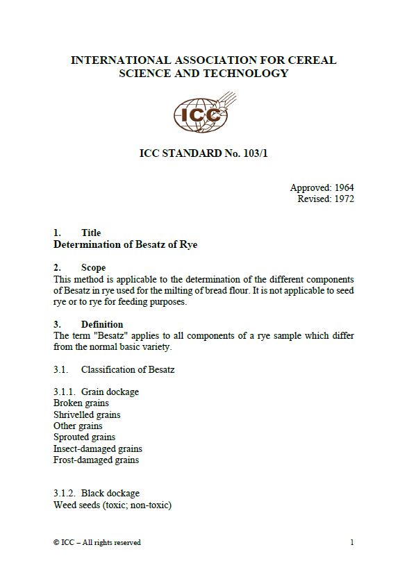 103/1 Determination of Besatz of Rye [PDF]