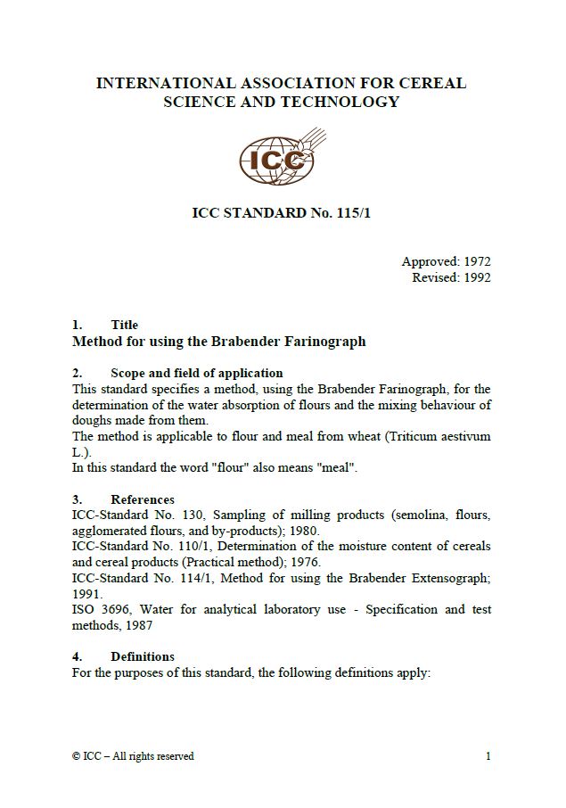 115/1 Method for using the Brabender Farinograph [PDF]