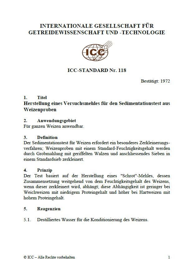 118 Herstellung eines Versuchsmehles für den Sedimentationstest aus Weizenproben [Print]