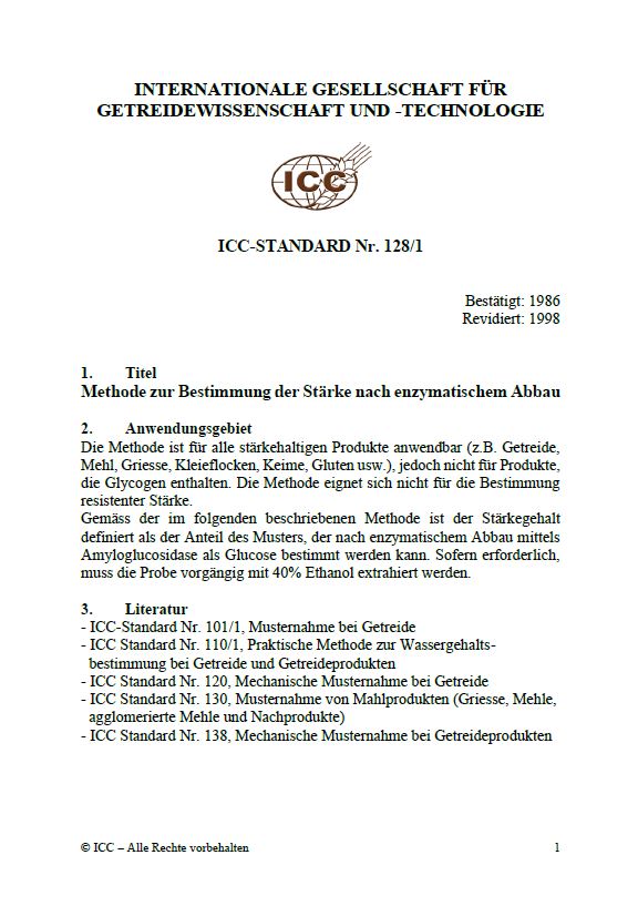 128/1 Methode zur Bestimmung der Stärke nach enzymatischem Abbau [PDF]