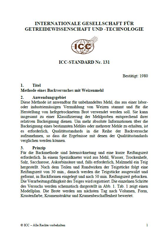 131 Methode eines Backversuches mit Weizenmehl [PDF]