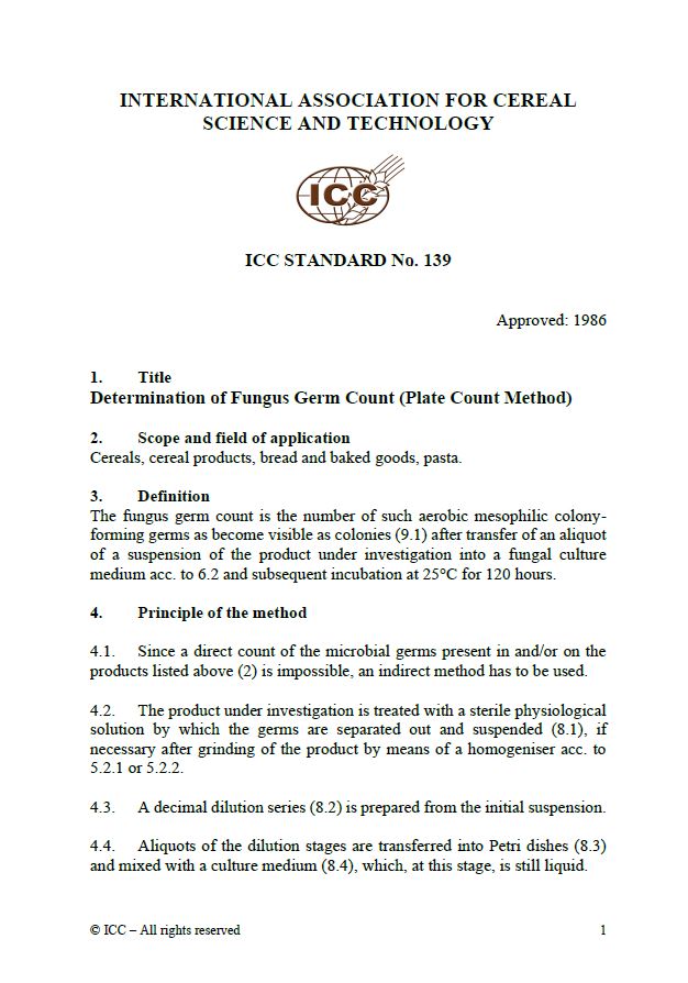 139 Determination of Fungus Germ Count (Plate Count Method) [PDF]