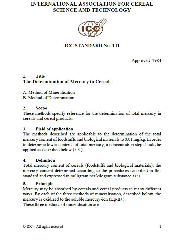 141 Determination of Mercury in Cereals [PDF]