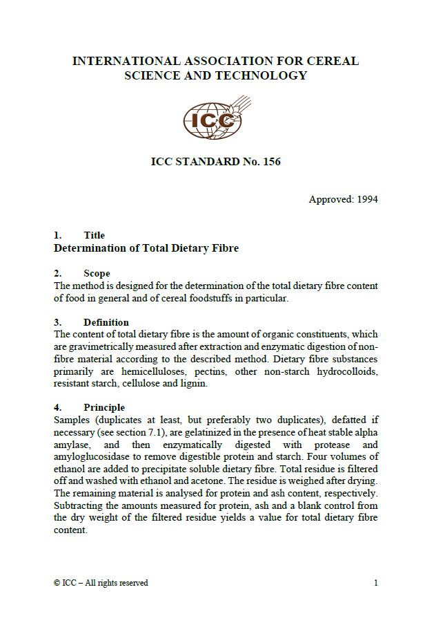 156 Determination of Total Dietary Fibre [PDF]