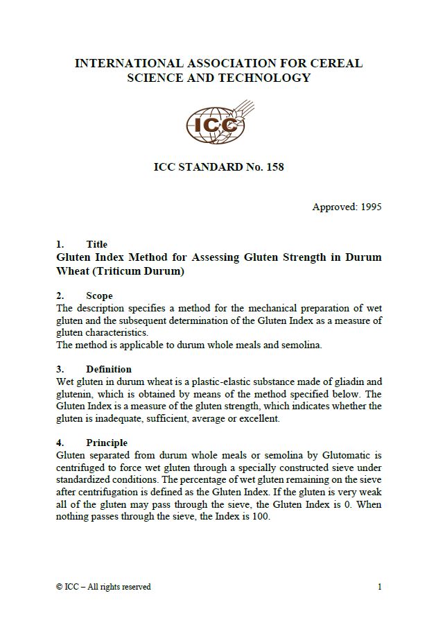 158 Gluten Index Method for Assessing Gluten Strength in Durum Wheat (Triticum durum) [PDF]
