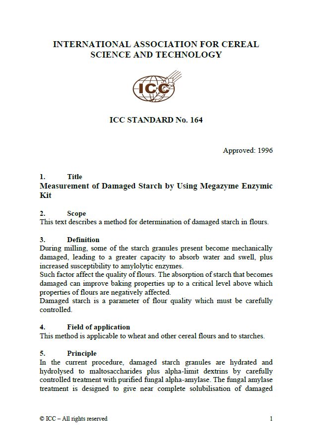 164 Measurement of Damaged Starch by Using Megazyme Enzymic Kit [PDF]