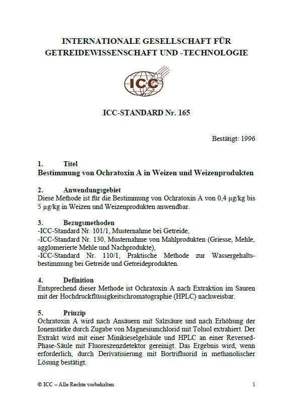 165 Bestimmung von Ochratoxin A in Weizen und Weizenprodukten [PDF]