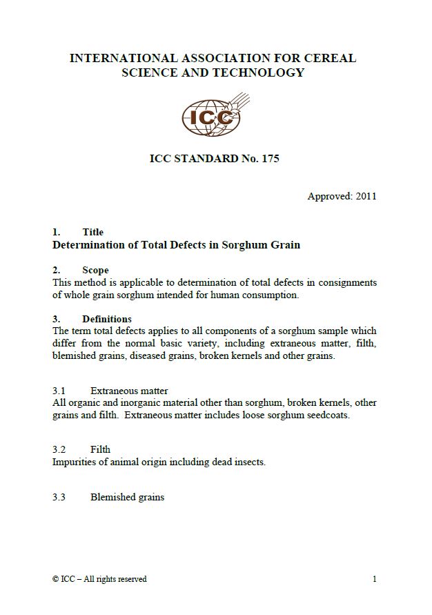 175 Determination of Total Defects in Sorghum Grain [PDF]