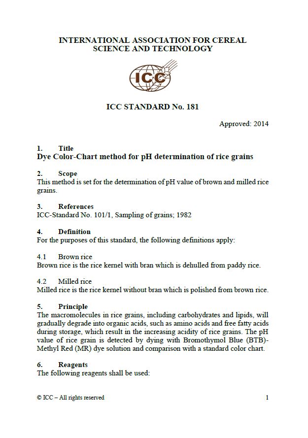 181 Dye Color-Chart Method for pH Determination of Rice Grains [PDF]