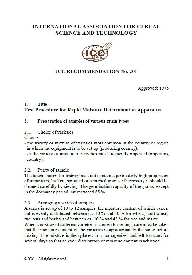 201 Test Procedure for Rapid Moisture Determination Apparatus [PDF]