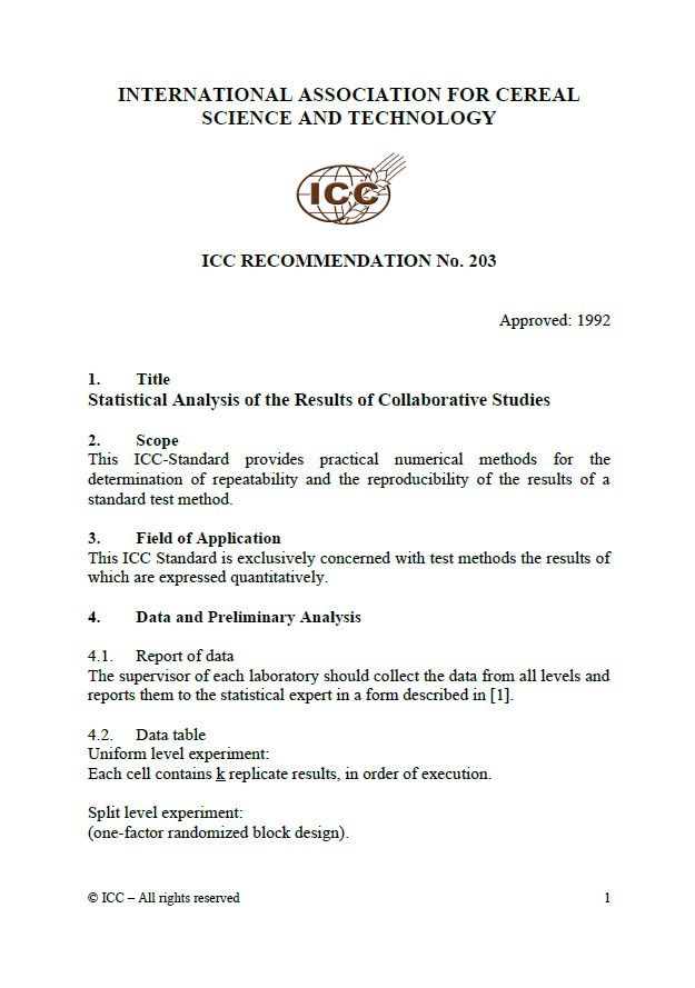 203 Statistical Analysis of the Results of Collaborative Studies [PDF]